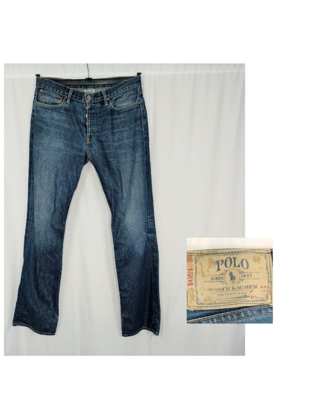 Ralph Lauren Blue Jeans 32 x 34 750 Boot Cut Button Fly